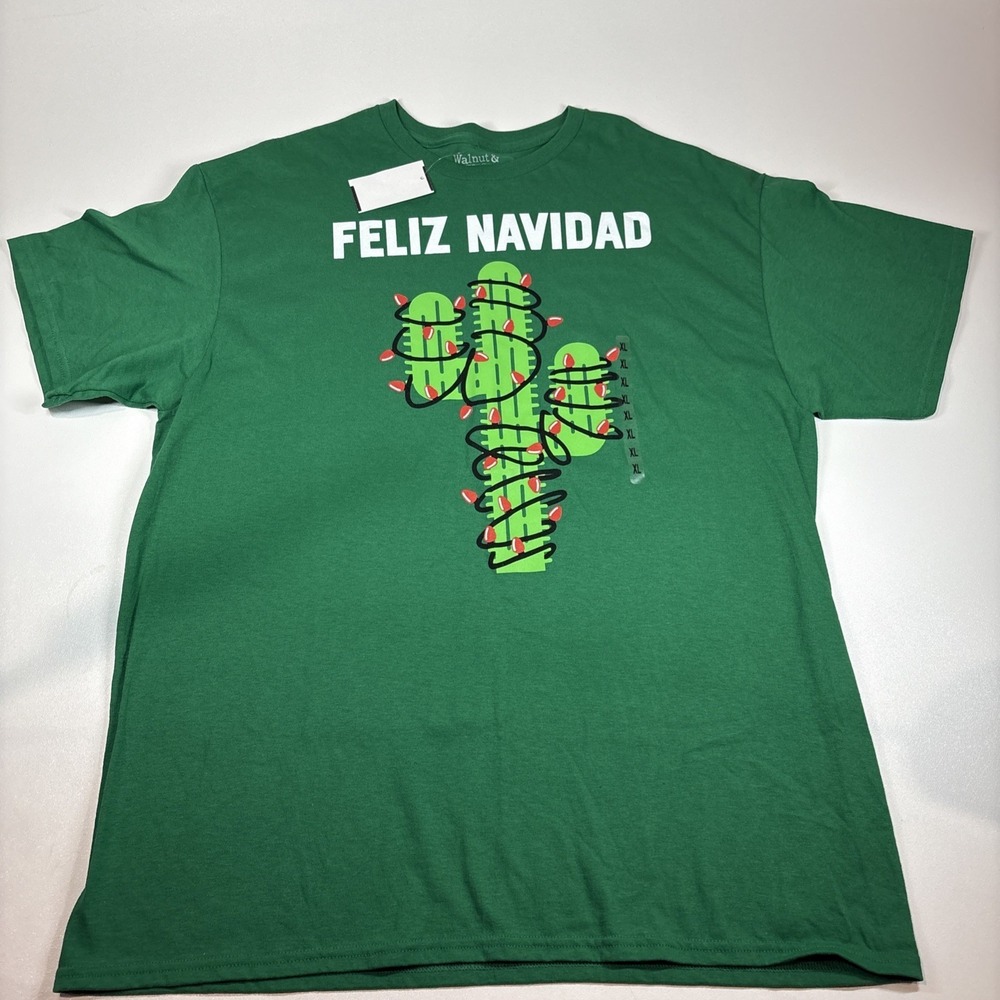 T-shirt Unisex XL Cactus Christmas Lights Feliz Navidad Cactus Christmas‎ Tree